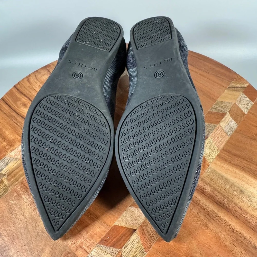 Rothys The Point‎ Grey Camo Pointed Toe Flats Womens Size 7 Sustainable Shoes